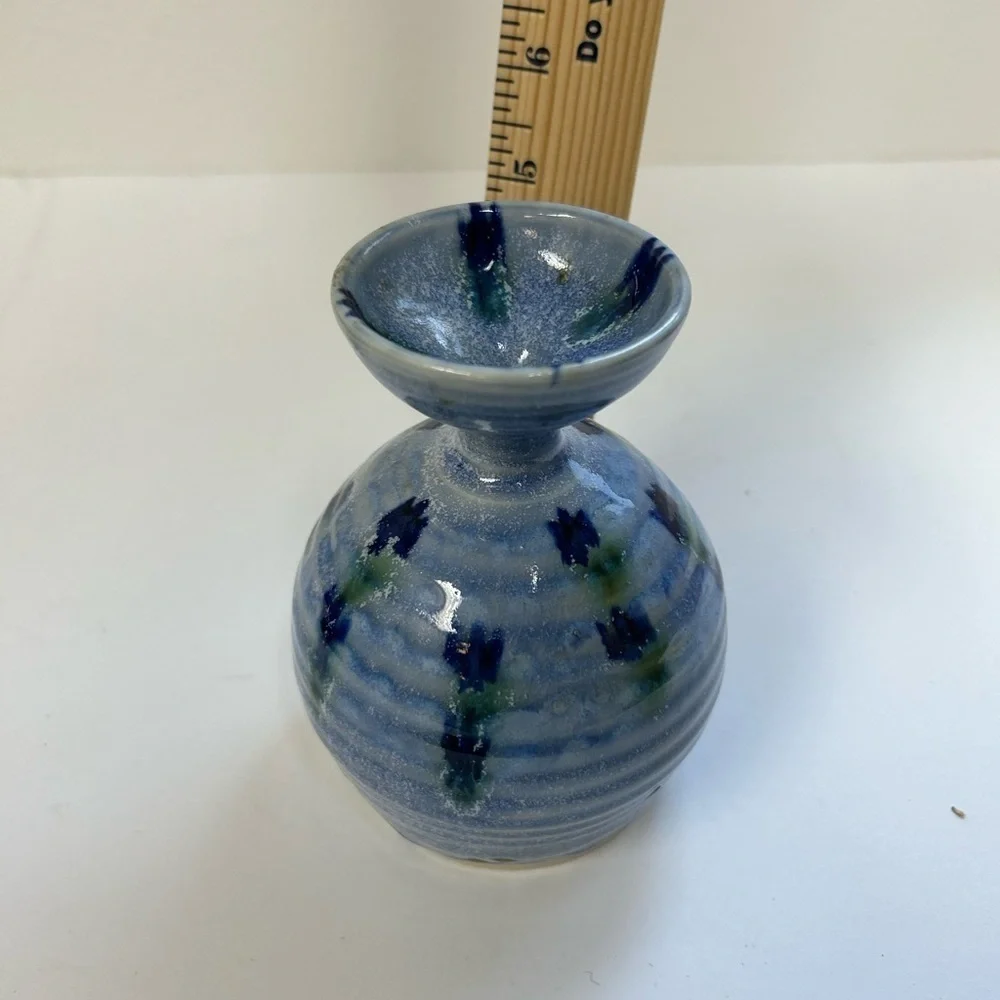 Folsom Pottery Clouds Bud Vase, 1982/ Blue